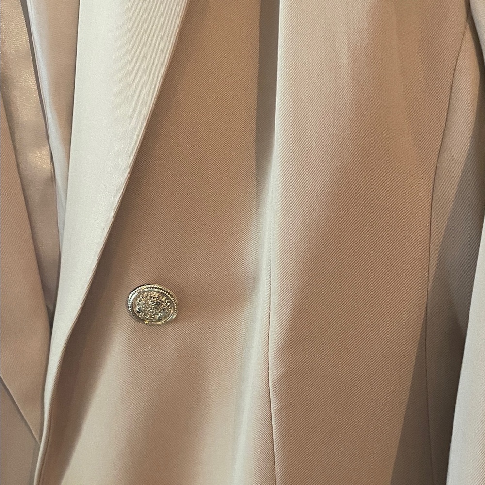 Tan Double-Breasted Blazer - Picture 2 of 4